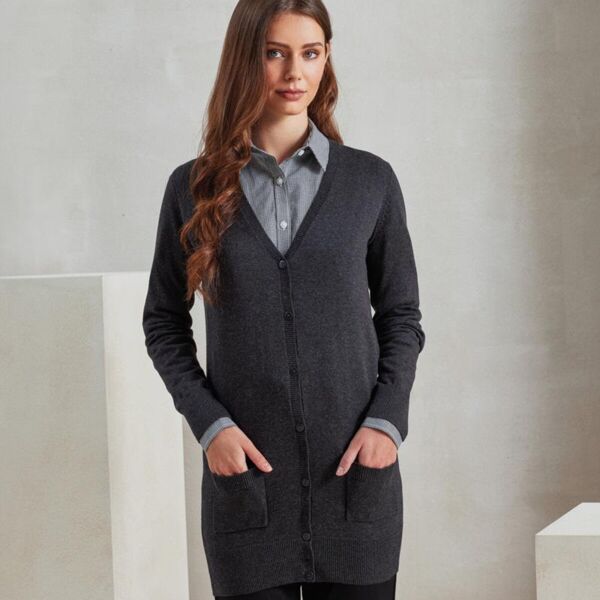 LADIES LONG LINE KNITTED CARDI Thumbnail