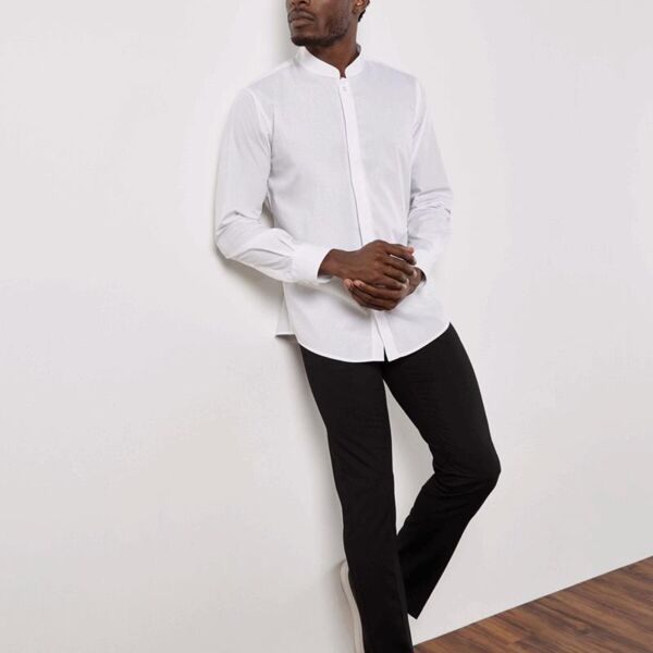 MENS MANDARIN COLAR L/S BLOU Thumbnail