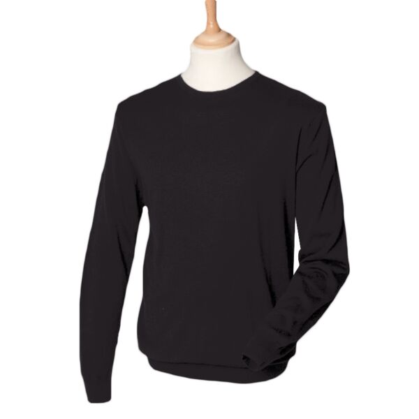 Henbury Lightweight Cotton Acrylic Crew Neck Sweater Thumbnail