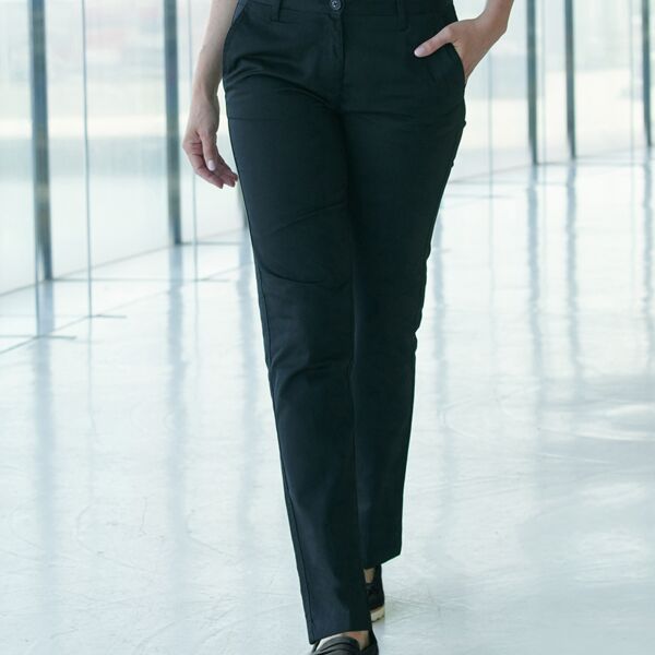 Henbury Ladies 65/35 Flat Fronted Chino Trousers Thumbnail