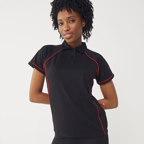 Finden + Hales Ladies Performance Piped Polo Shirt Thumbnail