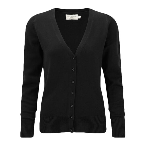 Russell Collection Ladies Cotton Acrylic V Neck Cardigan Thumbnail