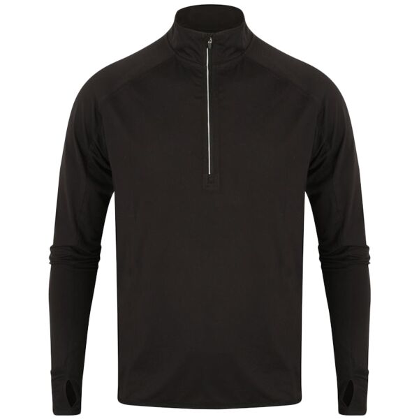 Tombo Long Sleeve Zip Neck Performance Top Thumbnail